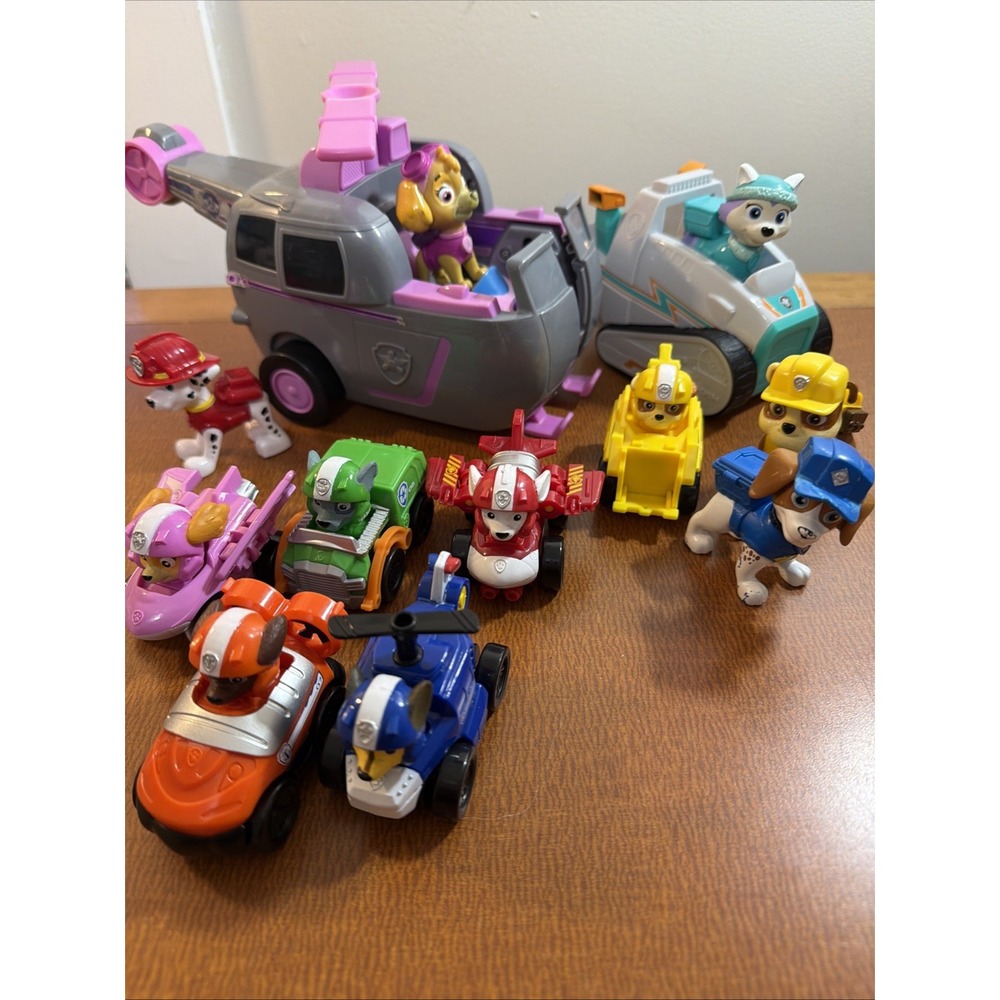 Paw Patrol Rescue Vehicles And Characters Bundle. 13 Pieces